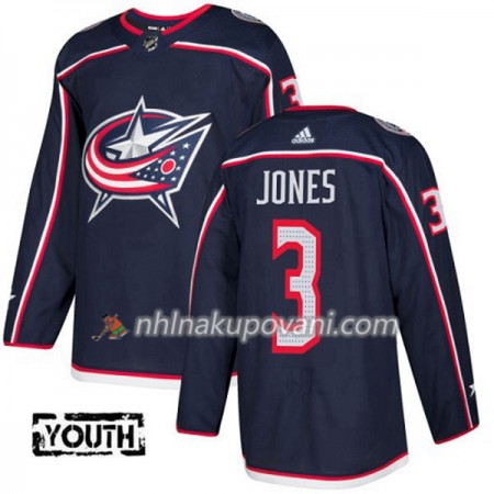 Blue Jackets Dresy Seth Jones 3 Adidas 2017-2018 Modrá Authentic - Dětské